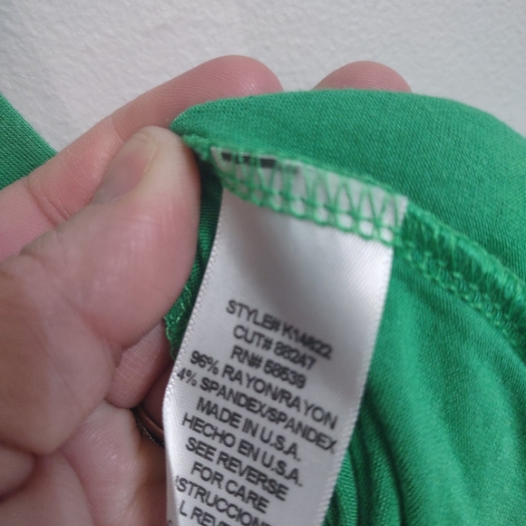 Womens Tunic Kut From The Kloth Short Sleeves Flowy Hi Low hem Green Size Large. - Picture 4 of 7